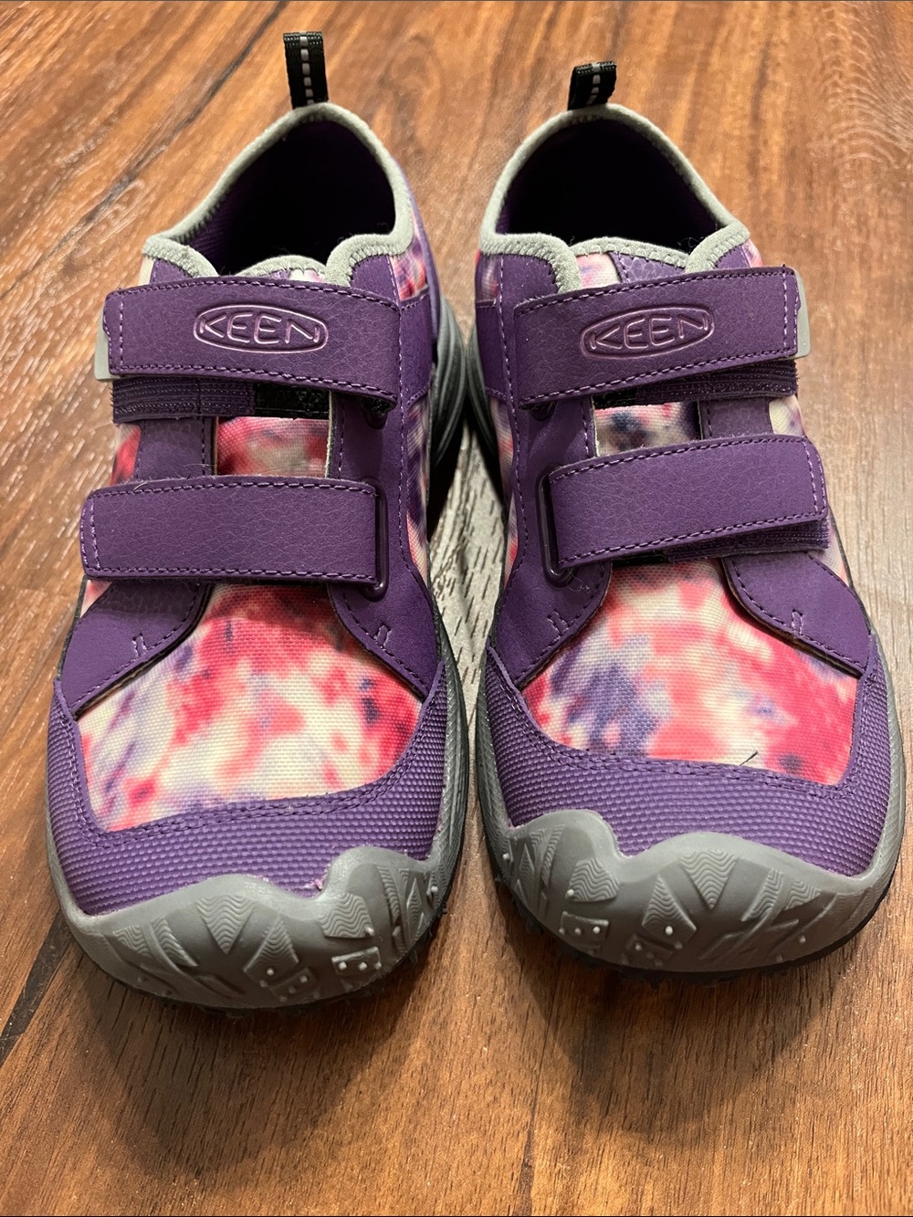 Keen Kids Purple and Pink Tie-Dye Hook-and-Loop Sneakers - girls size 3 - Picture 3 of 9